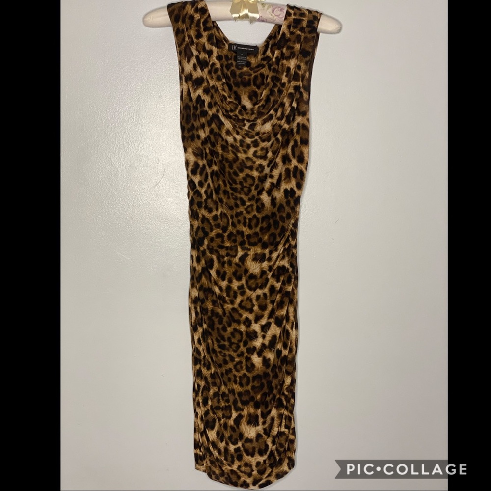 NWOT. INC Leopard print midi dress.